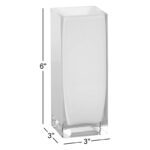 Arsenault 6" White Square Glass Vase - Image 3