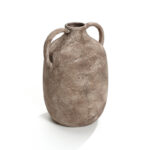 Atoka Marble Brown Ceramic 11.5-Inch Tall Jug Vase with Handles
