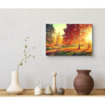Autumn Fall Color Autumn Scene Fall Forest Maple Trees Natural Landscape Canvas Print Large Wall Art - Image 3
