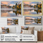 Autumn Foliage by the Lakeside - Photograph Print on Canvas - Image 4