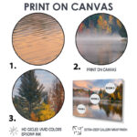 Autumn Foliage by the Lakeside - Photograph Print on Canvas - Image 8