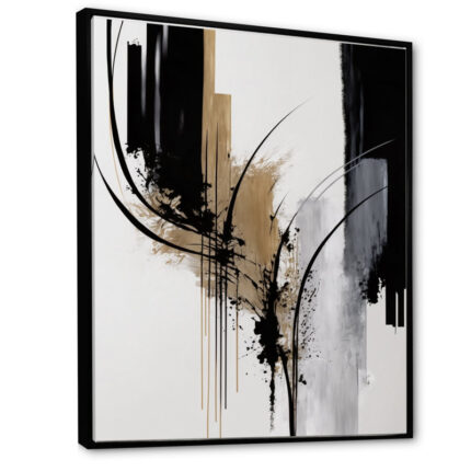 Avetik Black, White And Gold Expression II – Abstract Framed Prints - Chic Decora