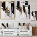 Avetik Black, White And Gold Expression II - Abstract Framed Prints - Image 2