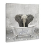 Baby Elephant Bath Time Cute Animal - Graphic Art Print - Image 2