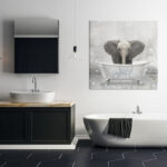 Baby Elephant Bath Time Cute Animal - Graphic Art Print - Image 3