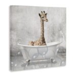 Baby Giraffe Bath Time Cute Animal - Graphic Art Print - Image 2