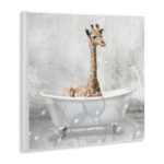 Baby Giraffe Bath Time Cute Animal - Graphic Art Print - Image 2