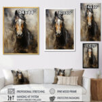 Balendran White Horse Equestrian Duality I - Horse Wall Art - Image 3