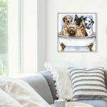 Bath and Laundry Big Pups in The Tub Graphic Art on Canvas