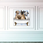 Bath and Laundry Big Pups in The Tub Graphic Art on Canvas - Image 3
