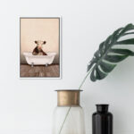 Bath and Laundry Rustic Cow Bathroom, Cabin/Lodge and Canvas Wall Art Print for Bath