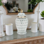 Batheaston Porcelain Lidded Ginger Jar with Gold Accents and Elegant Decorative Design - Image 7