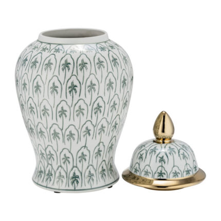 Batheaston Porcelain Lidded Ginger Jar with Gold Accents and Elegant Decorative Design - Chic Decora