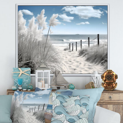 Beach Seascape Dreams Path II – Coastal Beach Wall Art For Living Room - Chic Decora