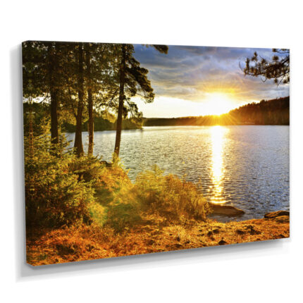 Beautiful View of Sunset over Lake – Lake Photographic Print - Chic Decora