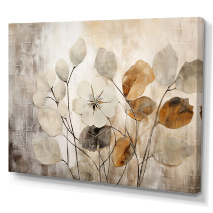 Beige Botanical Impressions III – Abstract Botanicals Framed Art - Chic Decora