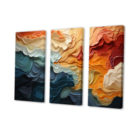 Biomorphism Organic Forms V – Landscape Modern Art Neutral Framed Canvas 3 Pieces Wall Art Print - Chic Decora