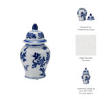 Birdye Chinoiserie Blue & White Ceramic Lidded Jar - Image 6