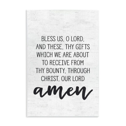 Bless Us O Lord Before Meal Prayer Subtle Typography – Floater Frame Graphic Art Print - Chic Decora