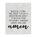 Bless Us O Lord Before Meal Prayer Subtle Typography - Floater Frame Graphic Art Print