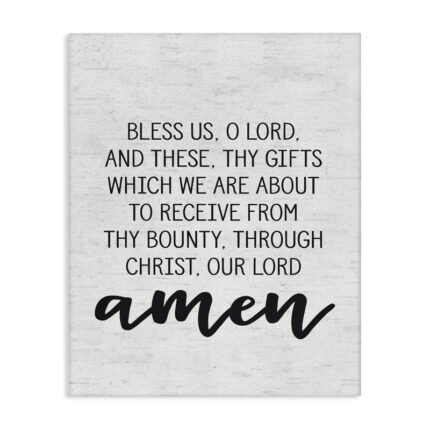 Bless Us O Lord Before Meal Prayer Subtle Typography – Floater Frame Graphic Art Print - Chic Decora