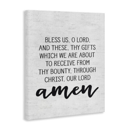 Bless Us O Lord Before Meal Prayer Subtle Typography – Floater Frame Graphic Art Print - Chic Decora