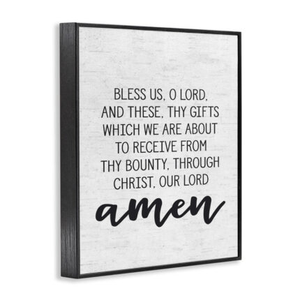 Bless Us O Lord Before Meal Prayer Subtle Typography – Single Frame Graphic Art Print - Chic Decora