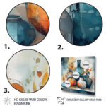 Blue And Orange Artisanal Boho Pottery I - Boho Pottery Wall Art - Image 4