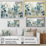 Blue Botanical Rhythms II - Abstract Botanicals Canvas Wall Art - Image 5
