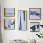 Blue Drift Abstract 5-piece Framed Canvas Gallery Wall Art Set