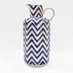 Blue Garden Chevron Pitcher