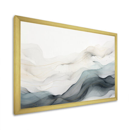 Blue Grey Line Art Conceptual Abstract II – Line Art Wall Art - Chic Decora