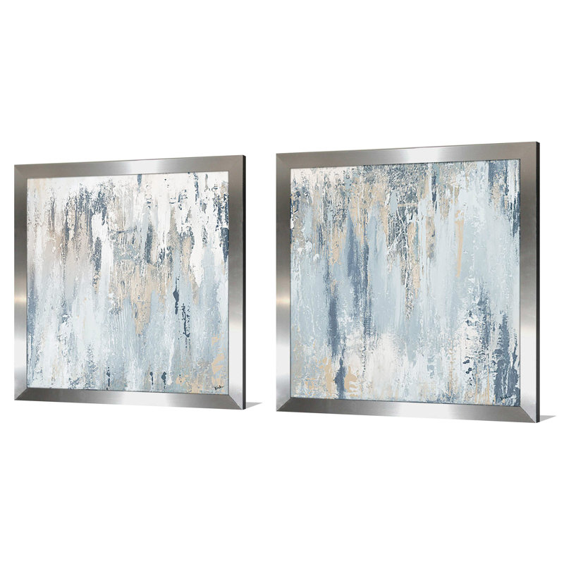 Blue Illusion Square by Patricia Pinto - 2 Piece Acrylic Print Set