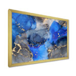 Blue and Black Luxury Abstract Fluid Art I - Abstract Painting on Canvas Print - Image 2