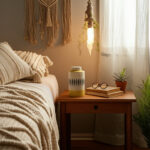 Boho Ceramic Stoneware Jar with Handpainted Lid Detailing and Decorative Etched Leaf Motif for Eclectic Display and Functional Accent Storage in Contemporary Artisan Design - Image 5