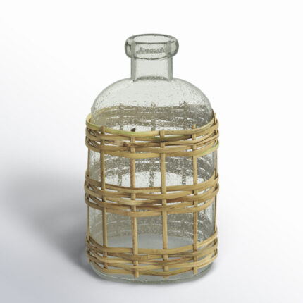 Bottle, Glass & Rattan – Medium - Chic Decora