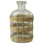Bottle, Glass & Rattan - Medium - Image 2