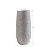 Brava 11" Metallic Silver Textured Ceramic Table Vase - Image 4