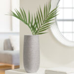 Brava 11" Metallic Silver Textured Ceramic Table Vase - Image 8