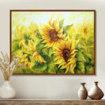 Bright Yellow Sunny Sunflowers - Graphic Art Print