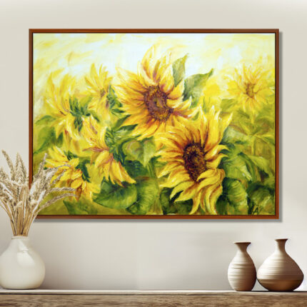 Bright Yellow Sunny Sunflowers – Graphic Art Print - Chic Decora