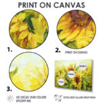 Bright Yellow Sunny Sunflowers - Graphic Art Print - Image 4