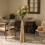 Brushed Paint Unique Straight Vase Design Metal Decorative Floor Vase, Flower Holder - Image 4