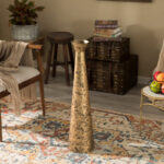 Brushed Paint Unique Straight Vase Design Metal Decorative Floor Vase, Flower Holder - Image 6