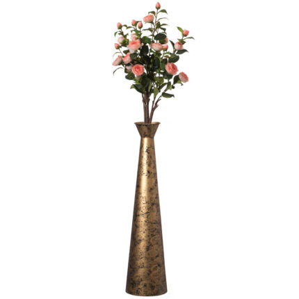 Brushed Paint Unique Straight Vase Design Metal Decorative Floor Vase, Flower Holder - Chic Decora