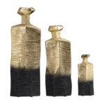 Burdetta Modern Decorative Metal and Aluminum Vase with Sculptural Geometric Neck and Textured Glam Design - Image 7