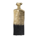 Burdetta Modern Decorative Metal and Aluminum Vase with Sculptural Geometric Neck and Textured Glam Design