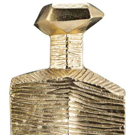 Burdetta Modern Decorative Metal and Aluminum Vase with Sculptural Geometric Neck and Textured Glam Design - Chic Decora