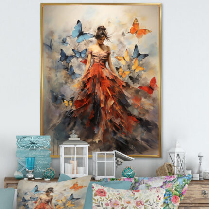 Butterfly And Woman Dance I – Butterfly Wall Art - Chic Decora