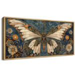 Butterfly Illusion Moody Vintage Modern Rustic Artwork - Extra Large Framed Wall Art Canvas Print - Image 4